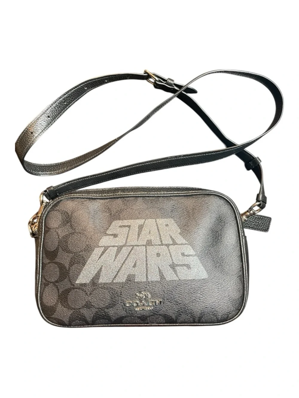 Coach x Star Wars Jes Crossbody Signature Canvas Glitter Logo F88009 - Picture 1 of 7